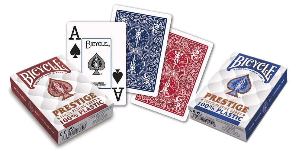 Red and Blue Bicycle Prestige Plastic Cards