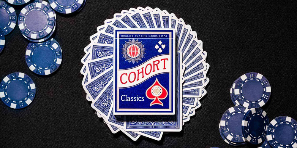 Cohort blue marked playing cards with vintage casino style